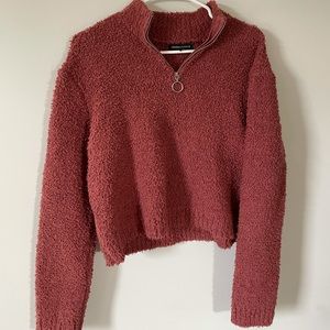 Kendall and Kylie Soft Sherpa-Like Half Zip